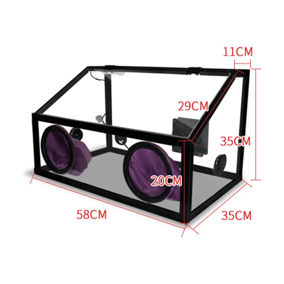 Transparent Acrylic Grinding Dust Box – Enclosed Workstation With 2 Hand Holes, 11.8x7.9x7.1 Inch, For Sanding & Engraving