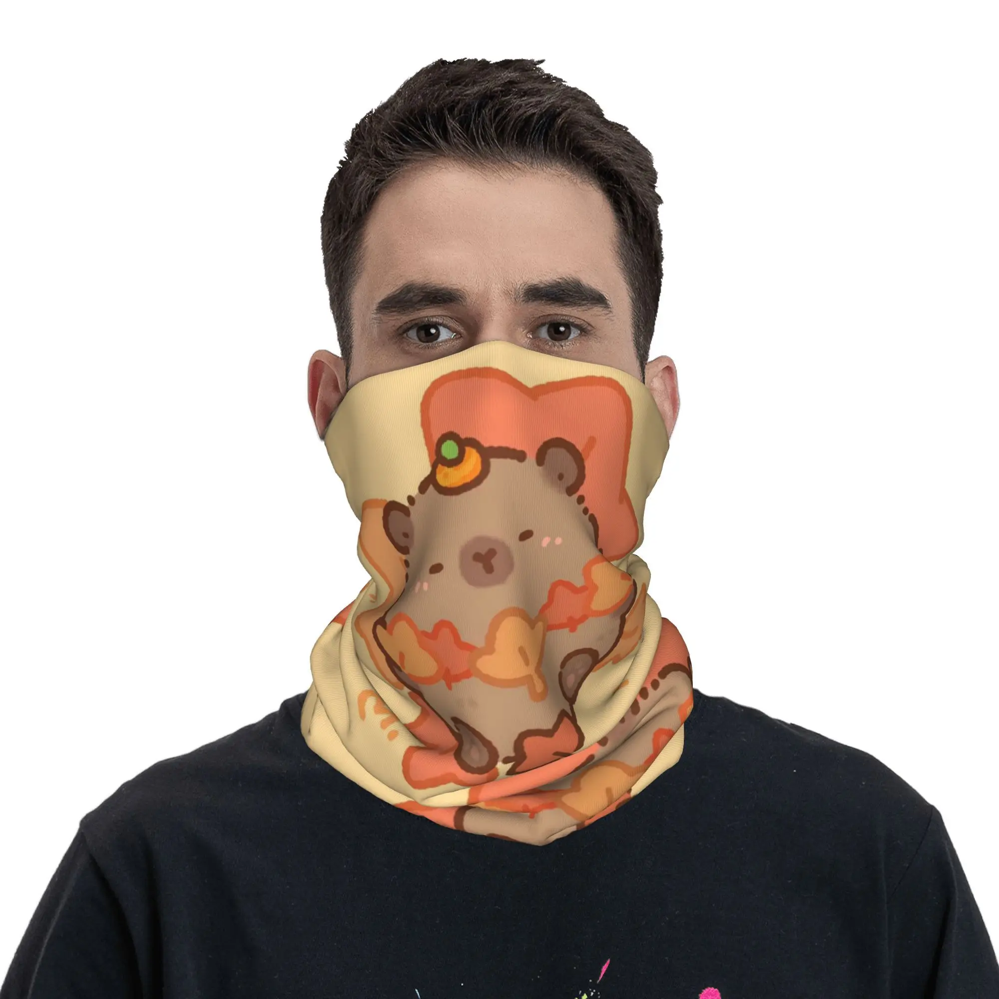 Capybara Bandana Halstuch, bedruckter Gesichtsschal, warmer Fahrradschal, Radfahren, Unisex, Erwachsene, Winter