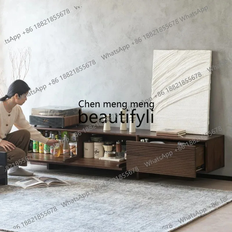 

ss26 S26 North American black beard floor solid wood TV cabinet modern simple living room home light luxury high-end furniture