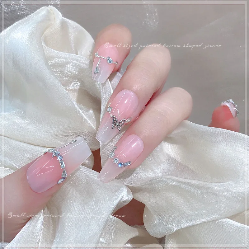 50pcs Mini Size Flat Bottom Nail Zircon Super Sparkling Multiple Shapes Micro Zirconium Mixed Color Diamond Charms Decoration