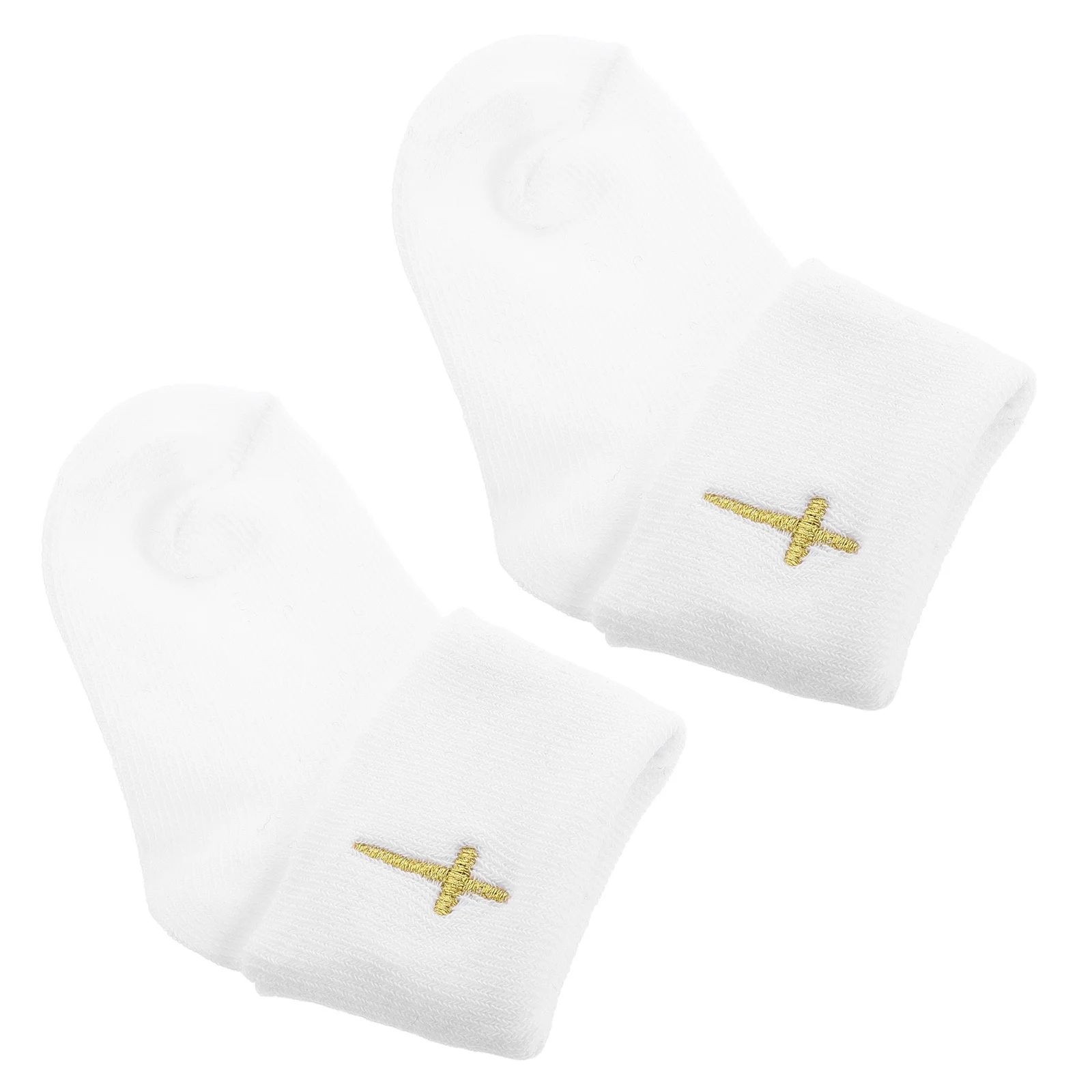 

1 пара детских носков с именем, мягкий хлопок, с отворотом, противоскользящие, для особых моментов, 0-1 год