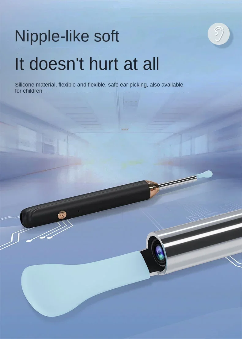 Tinsol Neuer 1296P Intelligenter Visueller Ohrenreiniger Ohrenschmalz-Entferner Otoskop USB-C-Ladegerät Endoskop mit Kamera – Detail 6