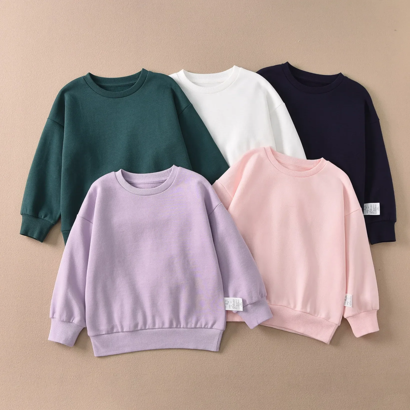 

children's sweatershirt thick cotton long-sleeved top 2025 new crew neck tshirt