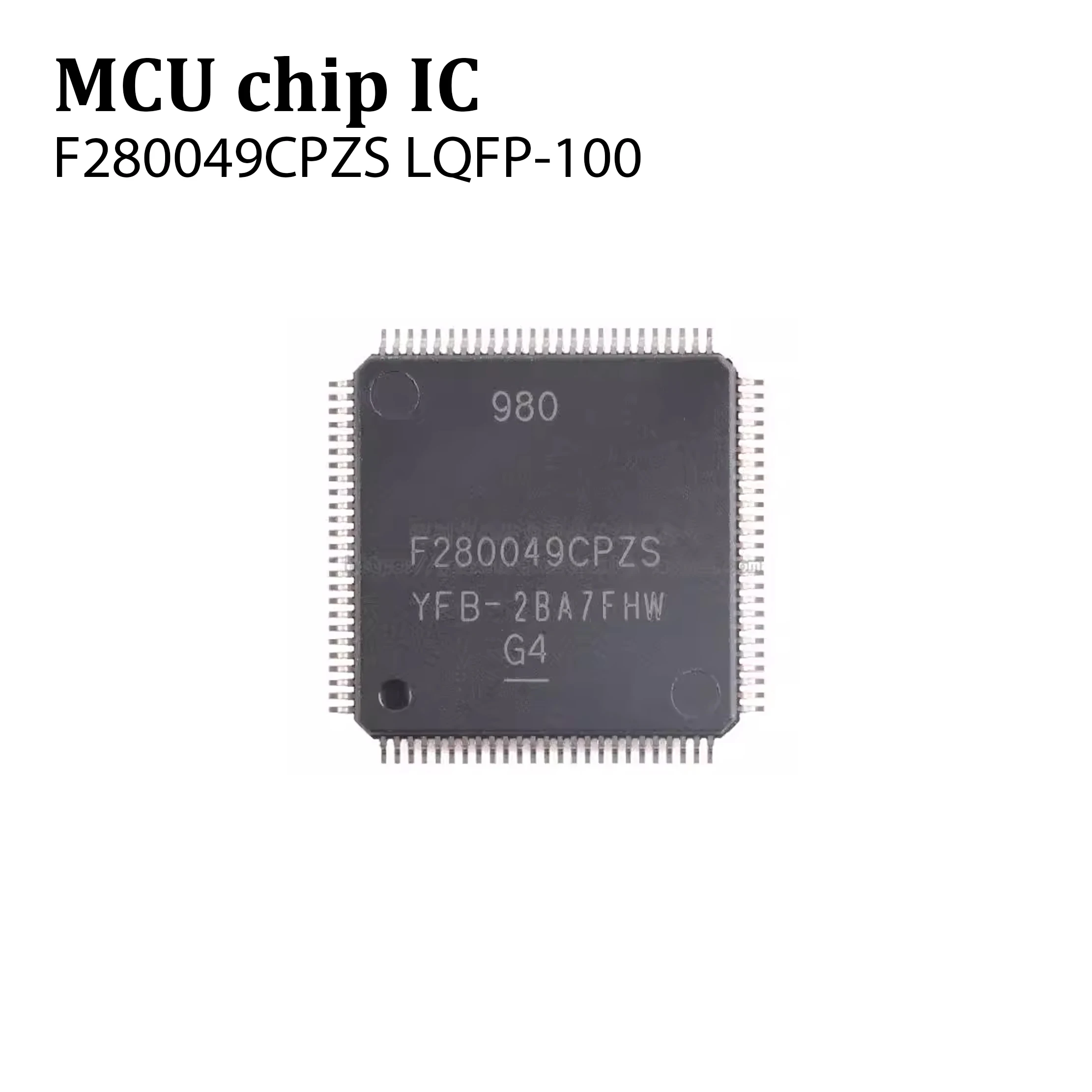 1pcs Genuine F280049CPZS LQFP-100 microcontroller with 100MHz frequency, FPU, TMU, and 256KB flash memory.