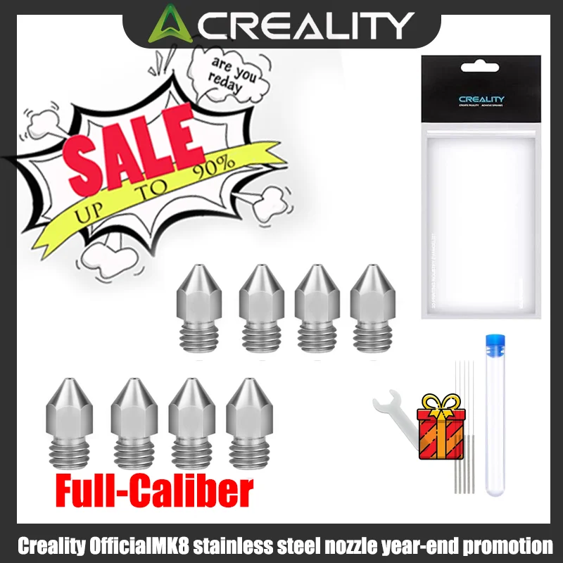 

Creality Official MK8 Stainless Steel Nozzle "Year-End" Promotion Full Caliber Comes For 3D Printer "Year End Nozzle Sale"