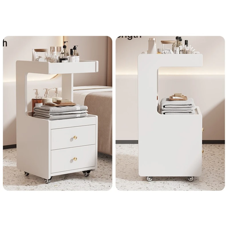 Transportwagen mit Rädern, Tablettwagen für Schönheitssalons, Friseur-Hilfswagen, Hilfswagen, Spa-Kosmetikwagen, Möbel