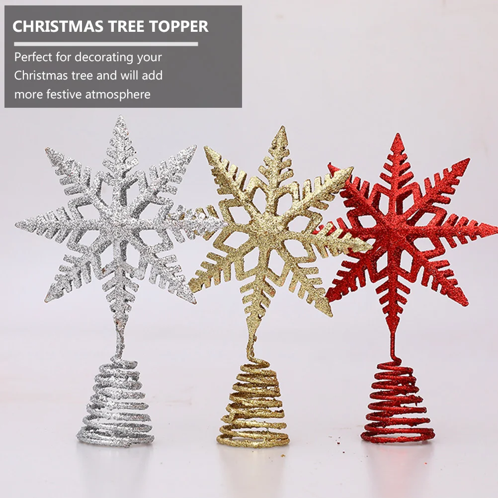 

1Pcs Iron Art Snowflake Tree Topper Elegant Xmas Decor Perfect Christmas Tree Decoration Glittering Treetop Ornament Party