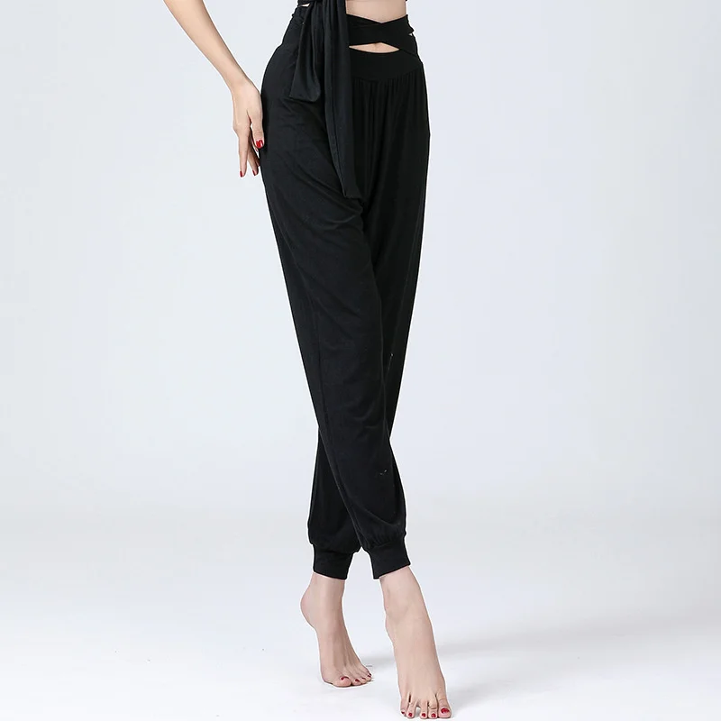 Robe d'entraînement modal pour femme, pantalon de danse latine, vêtements de performance, costume de salle de Rh, pratique du yoga, fjFor