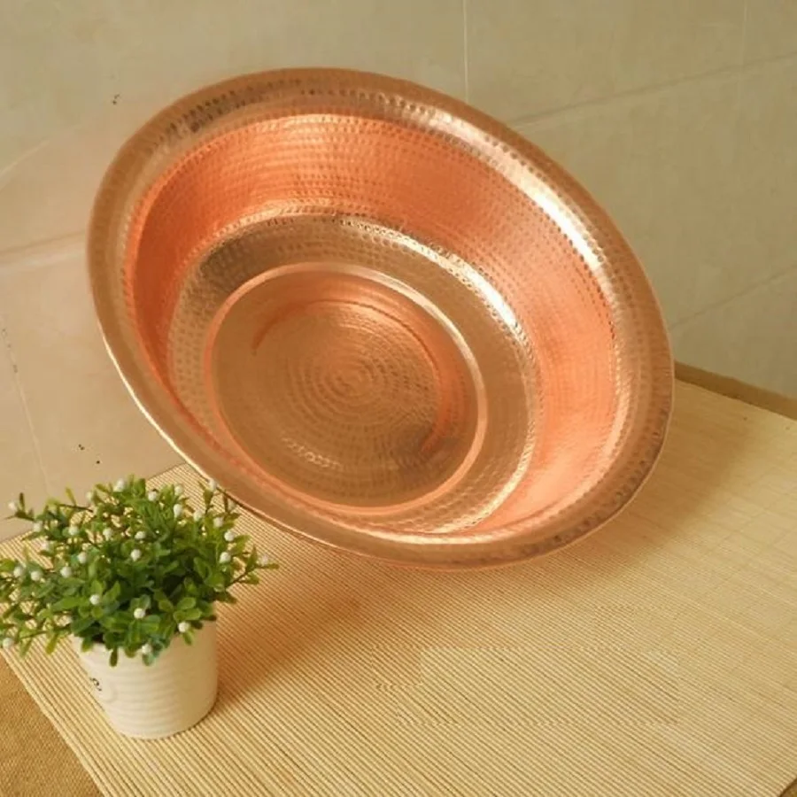 

Copper Basin Pure Copper Pot Purple/Golden Handmade Thick Gift Upscale