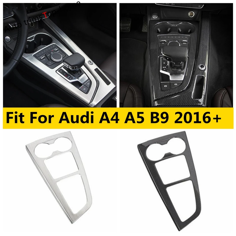 

Center Control Stalls Gear Shift Box Panel Decoration Frame Cover Trim Fit For Audi A4 A5 B9 2016 - 2020 Car Accessories