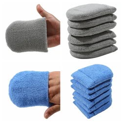 Soft Microfiber Car Wax Aplicador Mitts Esponja de polimento, Almofada aplicadora de espuma de cera para limpeza do carro, Auto Detalhamento, 2Pcs, 6Pcs