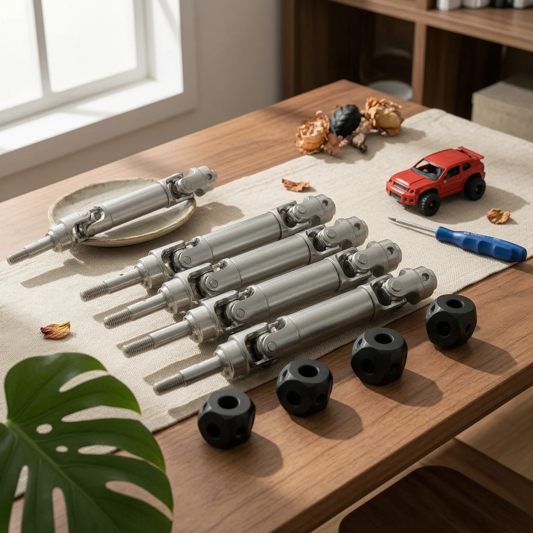 Heavy Duty Drive Shafts with Couplers Set Hardware Fiable Drivetrain Kit for RC Car Upgrade Mini XRT VXL 3S