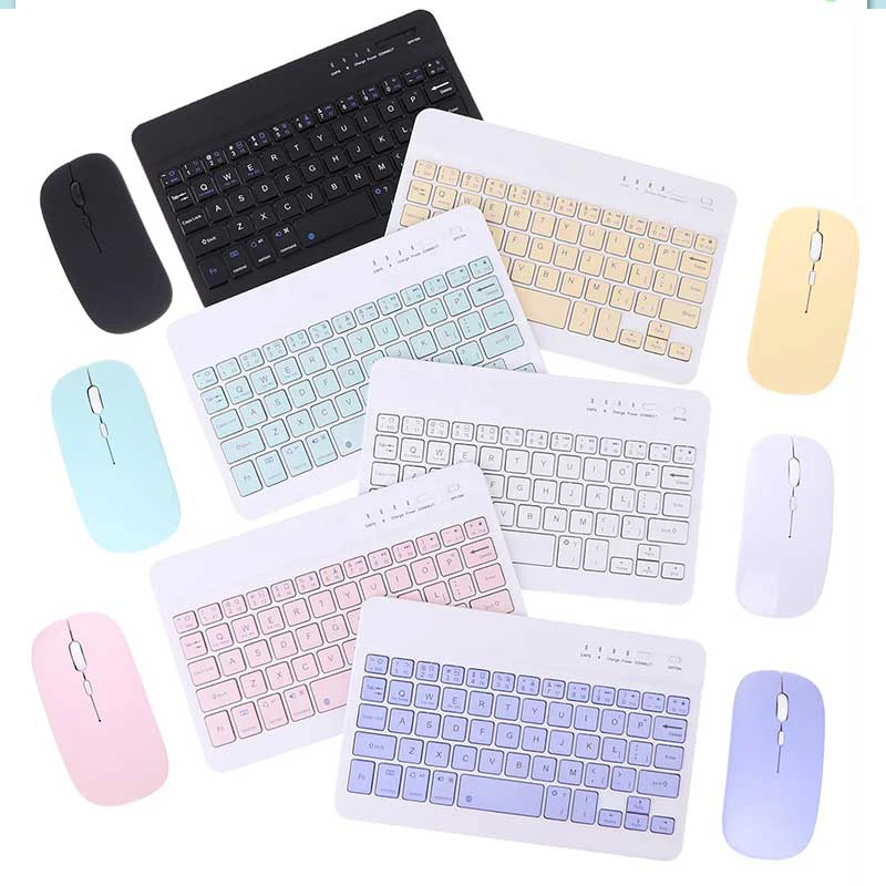 Mini Bluetooth Toetsenbord Muis Draadloos Voor Android Ios Windows Ipad Lenovo Samsung Huawei Tablet Telefoon Toetsenbord Kit Muizen Sets