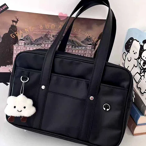 Imagen 2 del producto Bolso de hombro de PU informal japonés, bolso escolar para estudiantes de secundaria, bolso de uniforme de Anime, Bolsos de mano para mujer