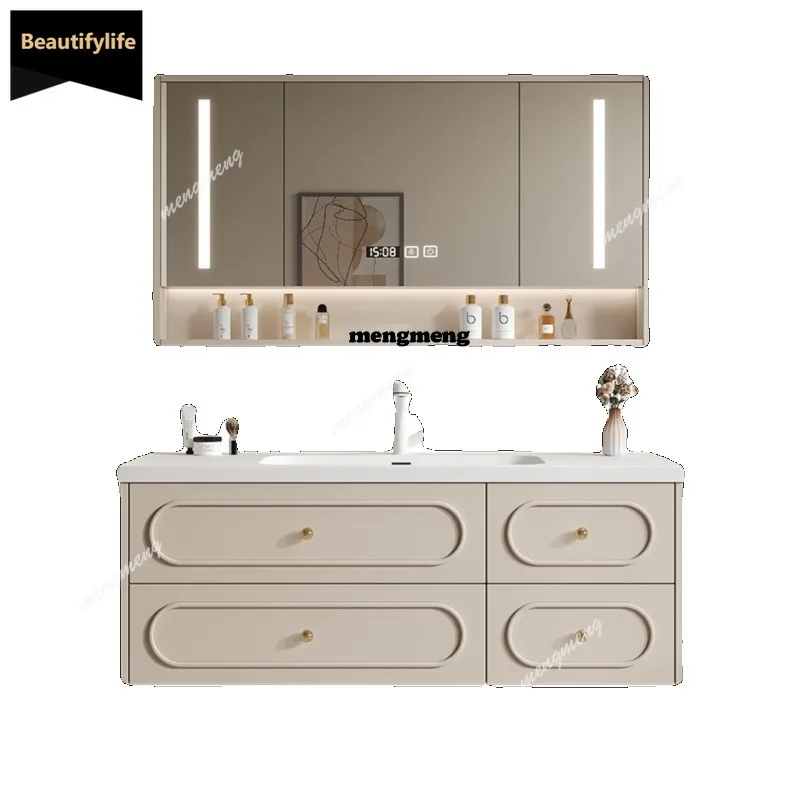 

C85 French Wash Table Corian Integrated Basin Bathroom Cabinet Combined Oak Toilet Face Wash Hand Basin Cabinet