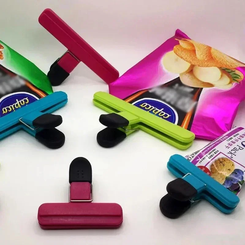 

Portable Kitchen Food Travel Plastic Tongs Snack Seal Sealing Bag Clips Sealer Clamp Tool Kitchen Accessories Oven guards Mop