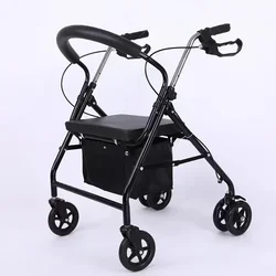 Elderly Walker Trolley Can Be Pushed and Ridden Shopping Cart Elderly Leisure Four-wheeled Shopping Cart