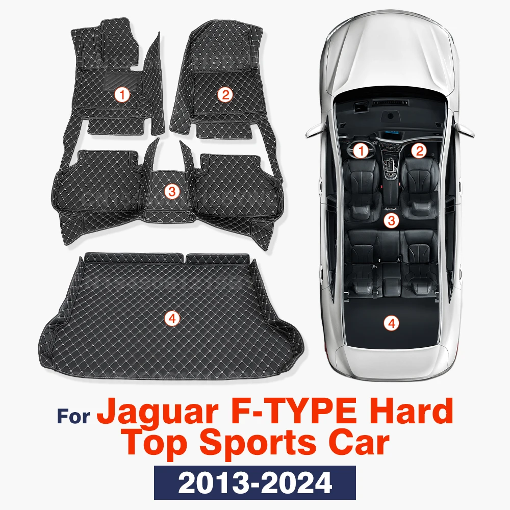 Car Floor Mats For Jaguar F-TYPE Hard Top Sports Car 2013-2024 2023 22 21 20 19 18 17 16 15 14 Car Trunk Mat Carpet