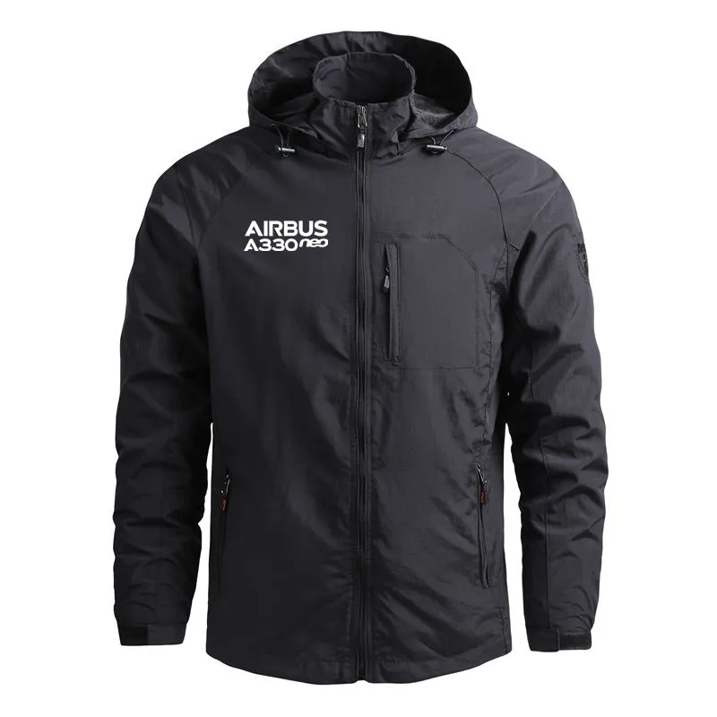 Airbus A330neo Hooded Flight Aviation Outerwear Windbreakers Lightweight Pilots Casual Men Jackets Coats