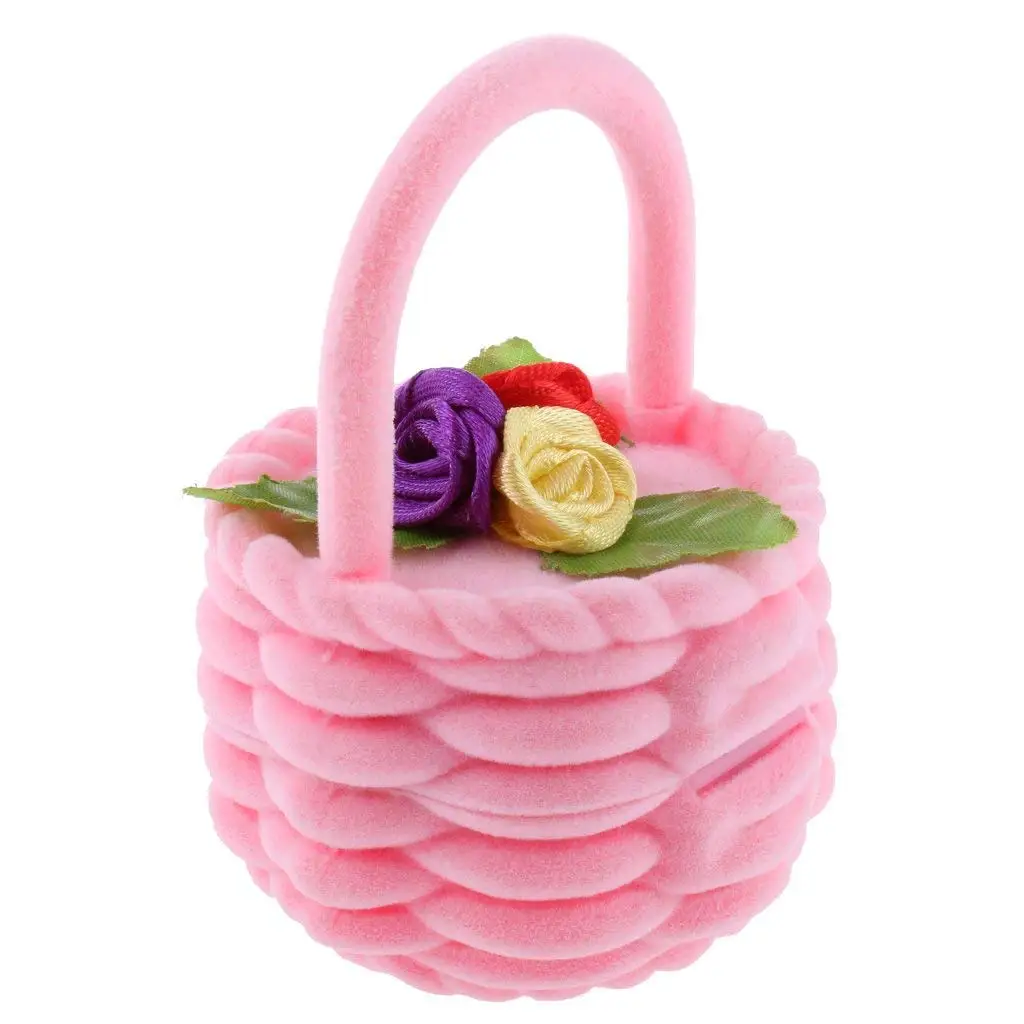 

Бархатное кольцо с цветком, серьги-гвоздики, коробка для хранения ювелирных изделий, шикарный розовый цвет