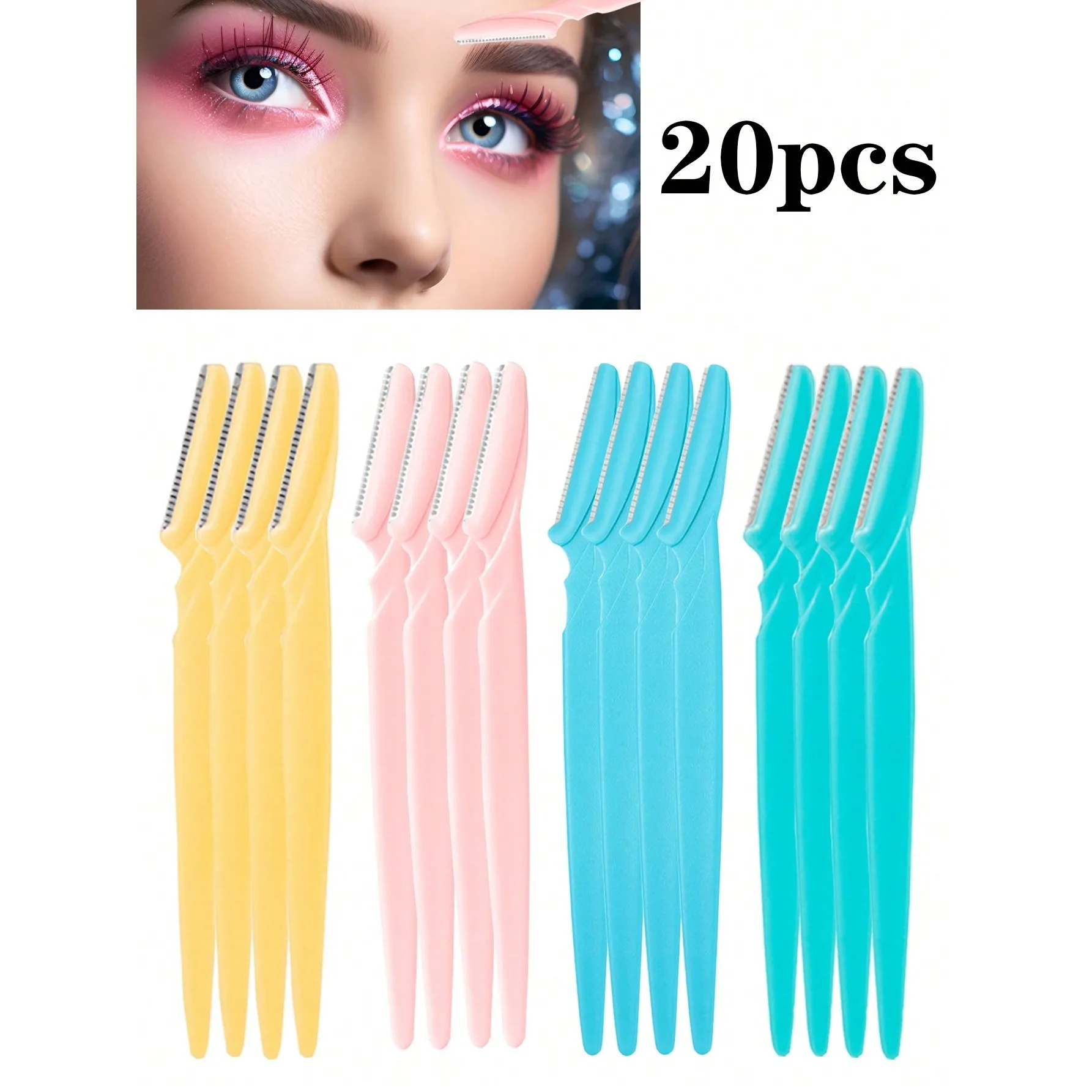 20 Sweet And Vibrant Stainless Steel Eyebrow Knives, Suitable For Beginners, Essential Tools For Eyebrow Repair