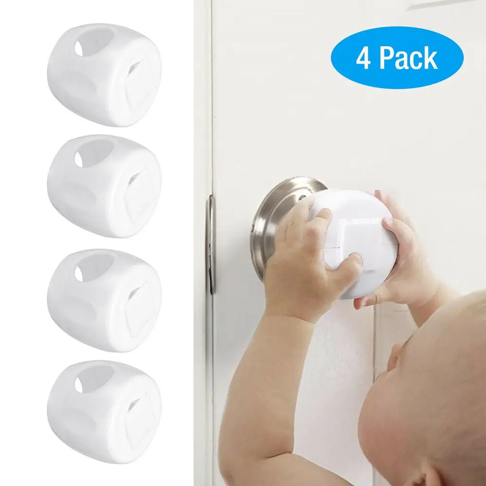 

Detachable 4PCS/Bag Children Protective Plastic Baby Kids Safe Safety Lock Cover Door Knob Cover Home Accessory Handle Sleeve