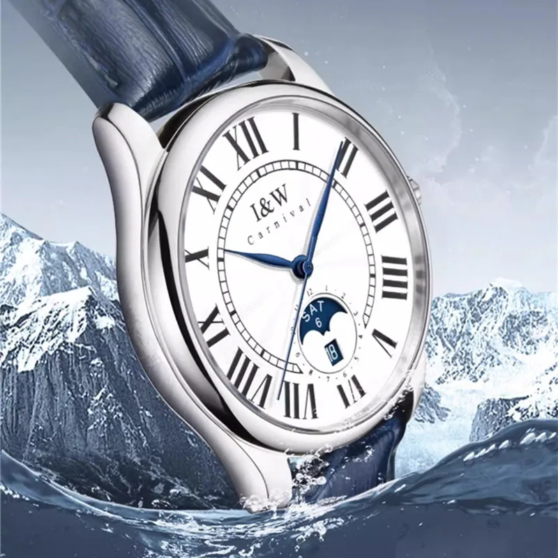 Reloj CARNIVAL Mens Fashion Mechanical Watch Brand Luxury Man Automatic Movement Wristwatches for Men Waterproof Montre Homme