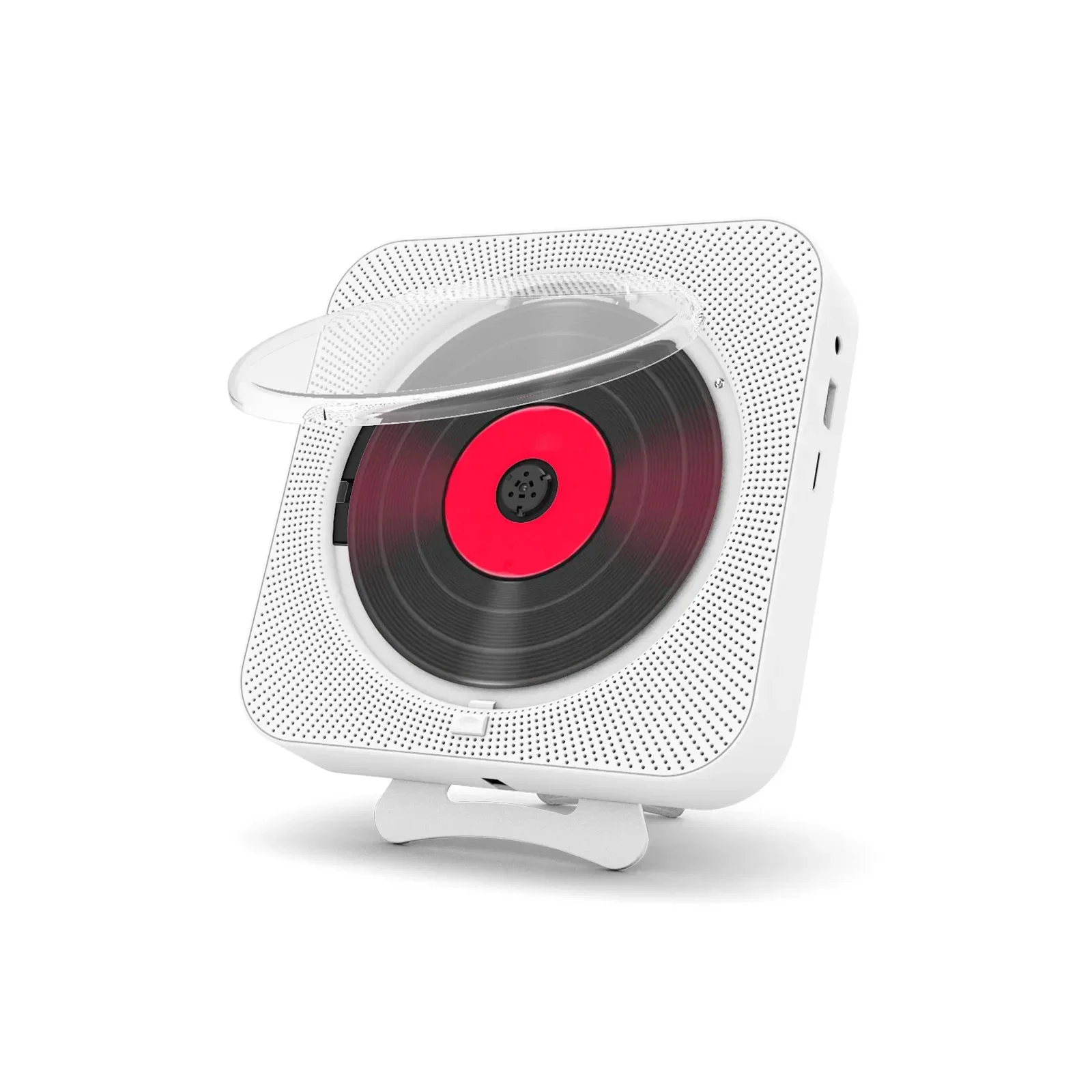KC-909 휴대용 CD 플레이어 내장 스피커, 스테레오 더블 3.5mm 헤드폰 잭, LED 스크린, 벽걸이 CD 음악 플레이어 2024