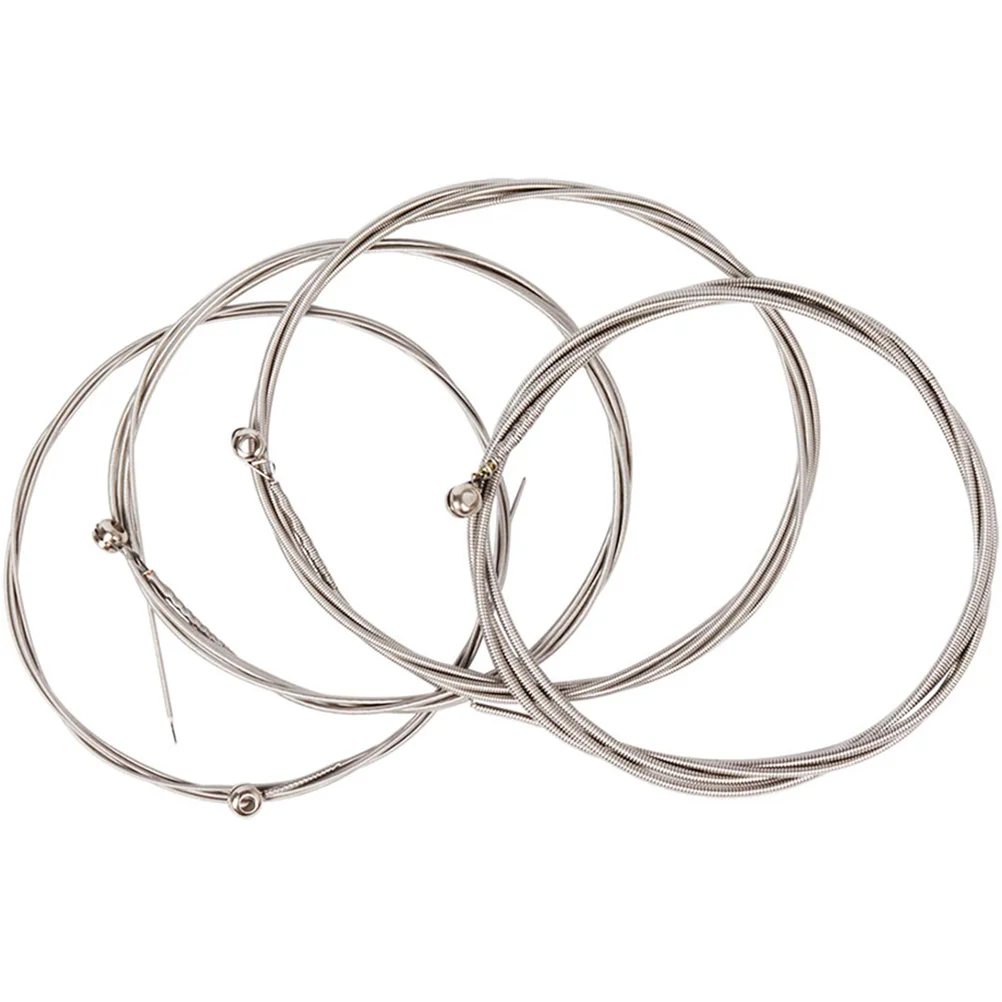 

4 Pcs Electric Bass Strings Instruments Accessories Supply Universal Parts Accessory Silver Guitar