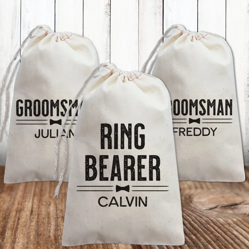 25 pcs Groomsman Gift Bags Personalized, Wedding Party Favor Bags, Bachelor Party Gift Bags Custom