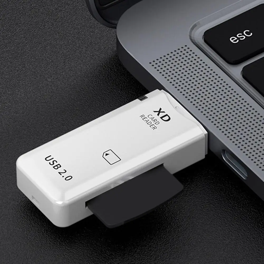 USB2.0เครื่องอ่านการ์ดพอร์ตเดียว XD อเนกประสงค์แบบพกพาสีขาวงาช้างเครื่องอ่านการ์ดความเร็วสูงสำหรับ N7U5อุปกรณ์เสริมแล็ปท็อป