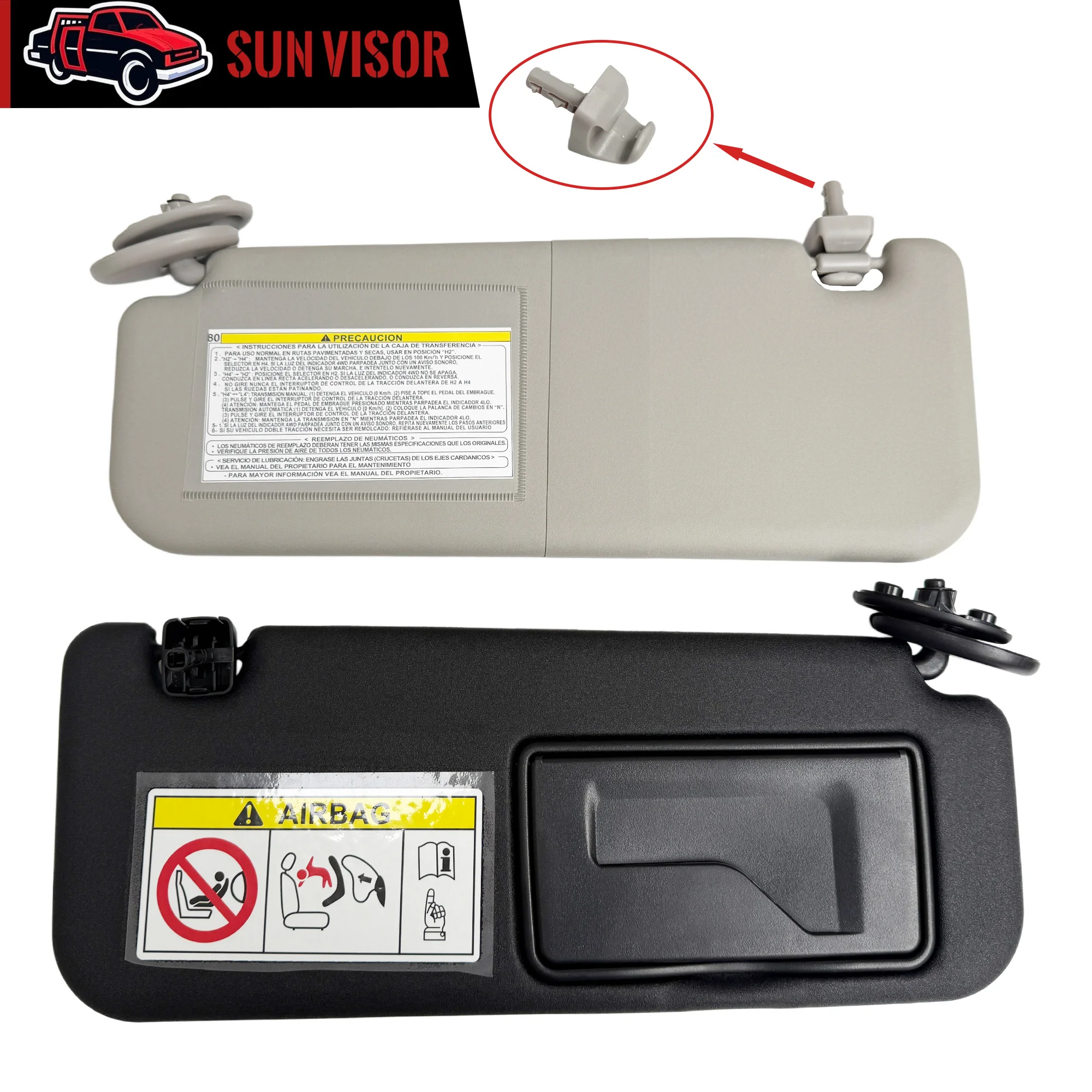 Sonnenblende für Toyota Hilux Revo Rocco 2WD 4WD 2015-2022 2GDFTV 1GDFTV Auto Frontsonnenblende Fahrer- und Beifahrerseite Ersatzpaar – Detail 1
