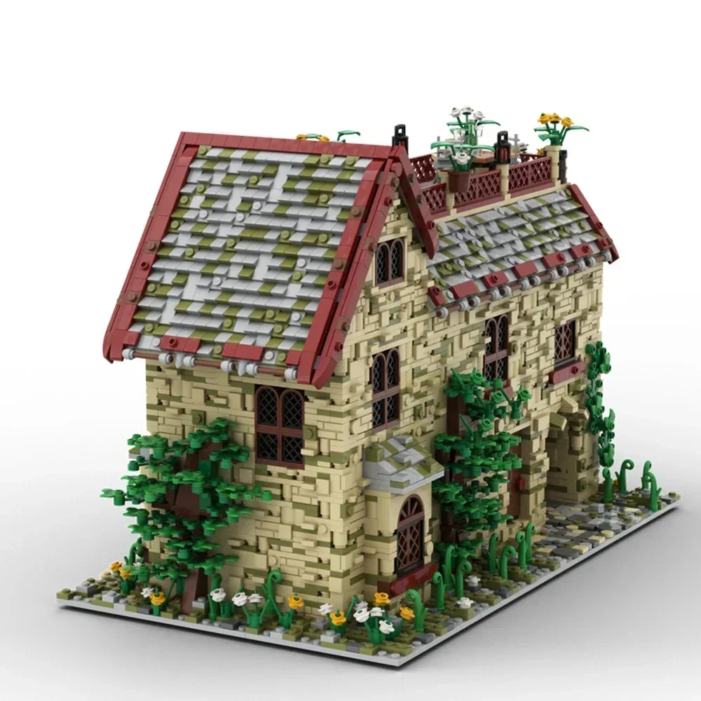 Gobricks MOC dom z poddaszem widok na ulicę architektura klocki edukacyjne zabawki dla dzieci urodziny DIY prezent dla dzieci