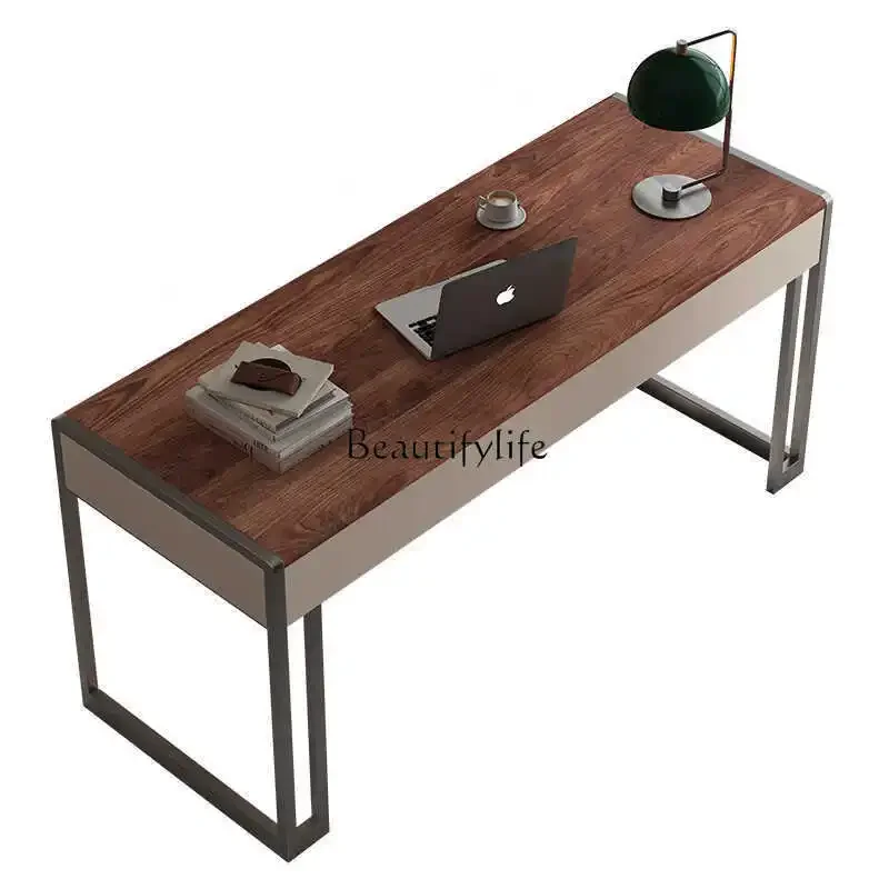 

ld 38Modern minimalist home study desk walnut veneer computer desk
