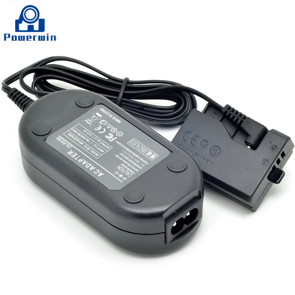 Powerwin ACKE10 ACK E10 ACK-E10 Adapter do aparatu zasilanie prądem zmiennym dostaw DR-E10 imitacja baterii dla EOS T6 T5 T3 1200D 1300D 1500D 3000D