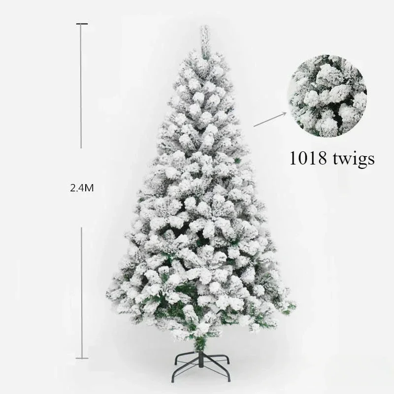 Artificial Christmas Tree Snowflakes Surrounded By All-PVC Plus Flocking Home Party Garden Decoration 2024 New Year Decorations