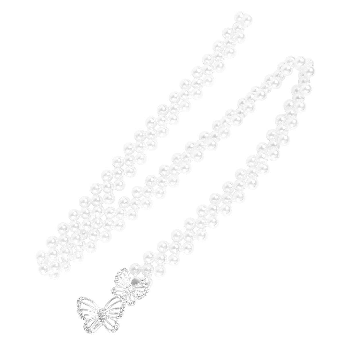 

Waist Chain Rhinestone Dress Belt Jewelry Wedding Decor Woman Silver Necklace Pearl