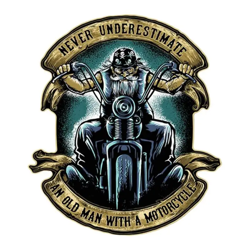 Motorcycle Sticker Custom Motorbike Sticker Never Underestimate An Old Man With A Motorcycle decal Creative Decal accessories