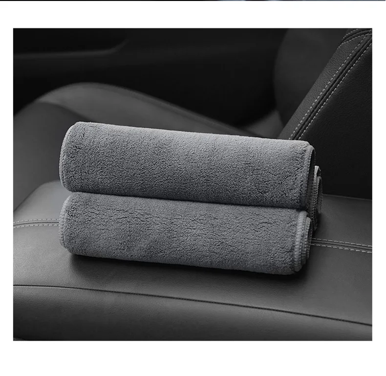 1Pc Gray/Red Double-Sided Velvet Towel,Specialized Cleaning Cloth,Car Wash Towel,Car Dust Removal Cleaning Tool Accessories #1