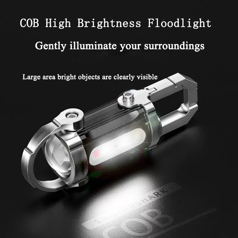 1/2/3/5 pièces lampes de poche porte-clés rechargeables 800LM COB lampe de travail torche Ultra lumineuse Mini lanterne Portable pour la recherche randonnée