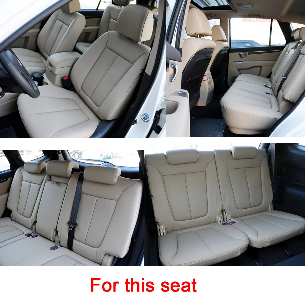 Car Special Seat Cover 7 seats For Hyundai Santa Fe 2010 2011 2012 PU Leather Cushion Protector Car Seat Covers Car Styling