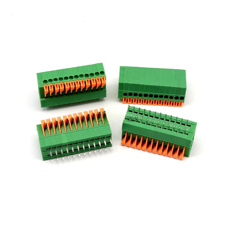 Spring-type terminal screw free DG/KF141V straight pin can splice fast press PCB connectors with a pitch of 2.54MM 2P3P4P5P-10P