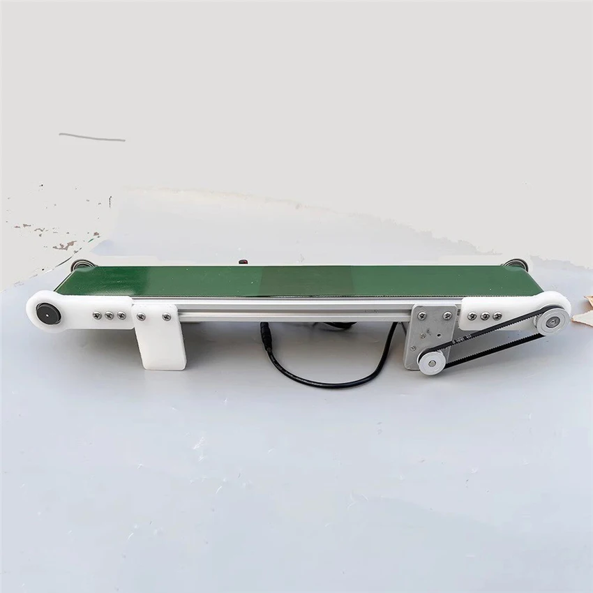 10*100cm Electric Conveyor Belt Desktop Conveyor Belt Friction Experimental Device Portable Laboratory Conveyor Belt 12V/116rpm