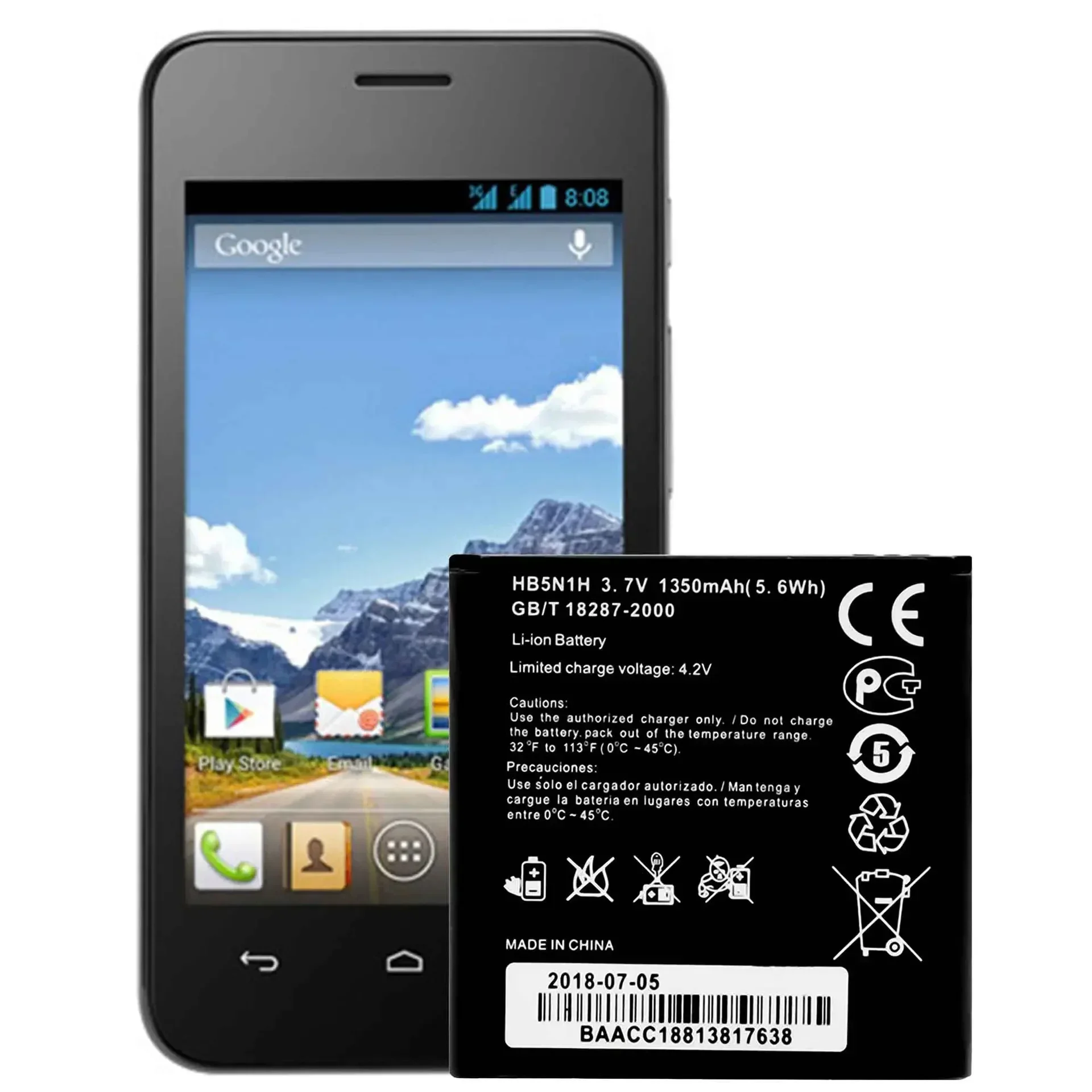 Nueva batería de repuesto de 1350mAh para teléfono HUAWEI Ascend G300 Y330 Y330 Q6 / U11 / U01, batería externa HB5N1H