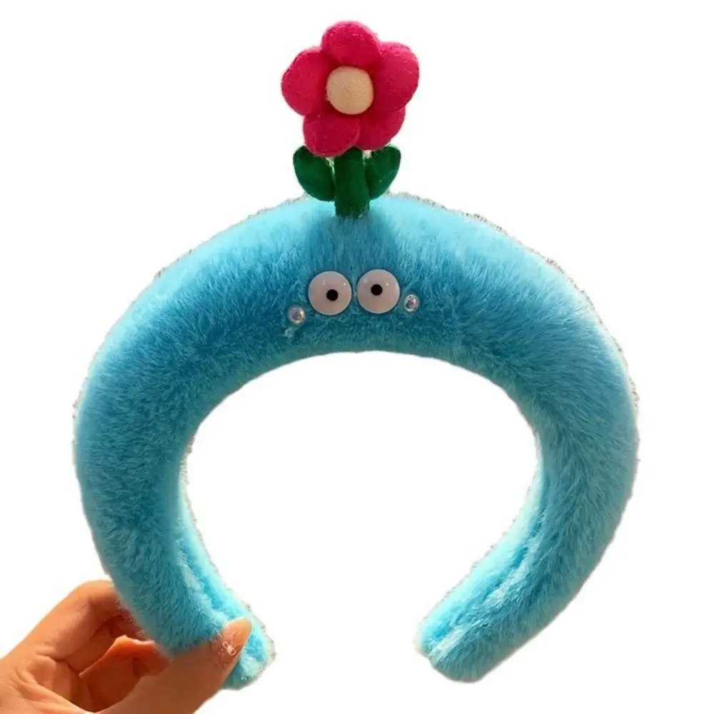 Sweet Cartoon Plush Hairband Candy Color Headwear Flower Headband Hair Accessories Korean Style Funny Hair Hoop Photograph