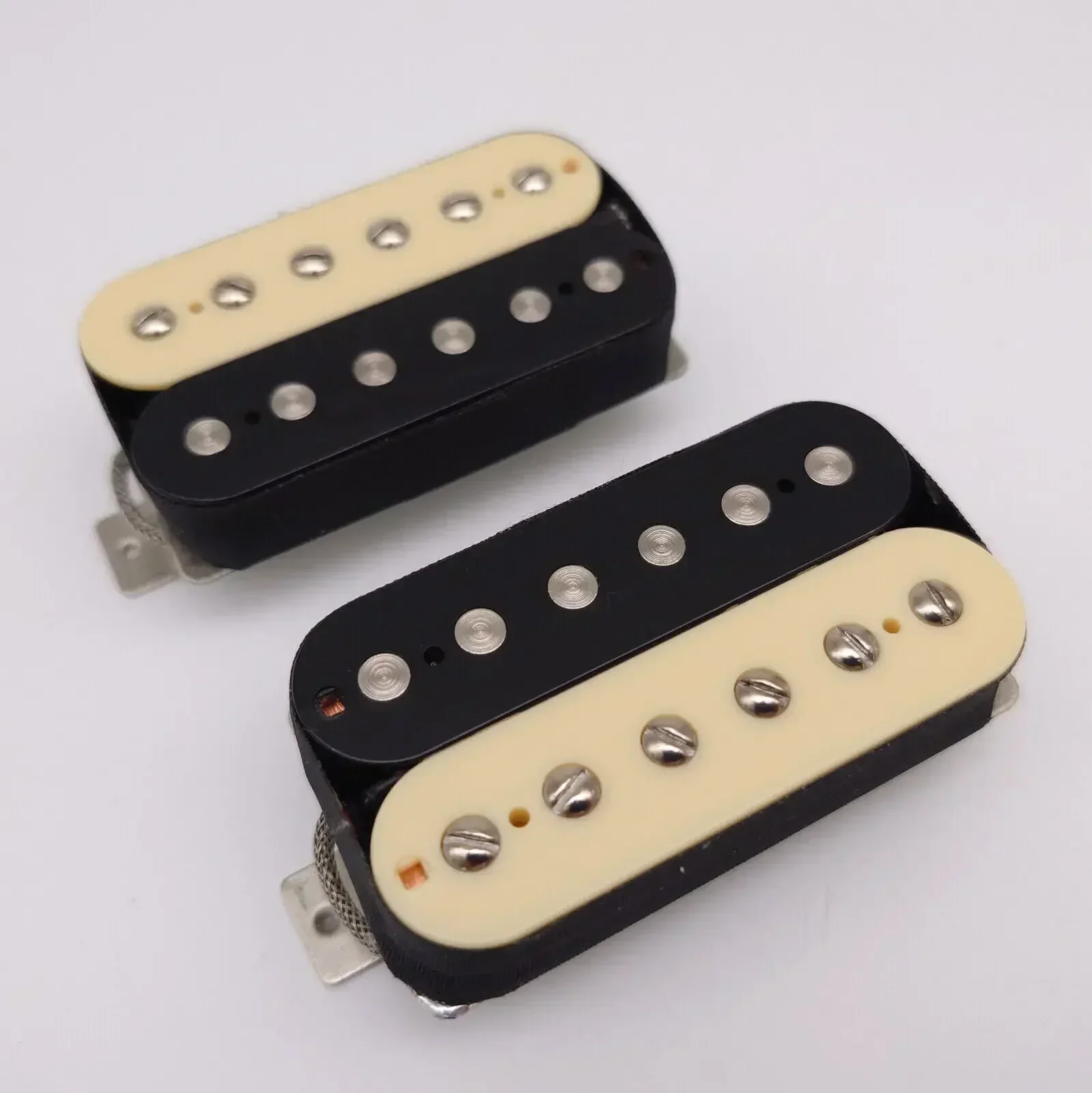 Alnico V klasik 57 gitar Humbucker Pickup Bridge & leher Set zebra dengan kawat Harness (1V1T/2V1T/2V2T) untuk LP gitar bagian