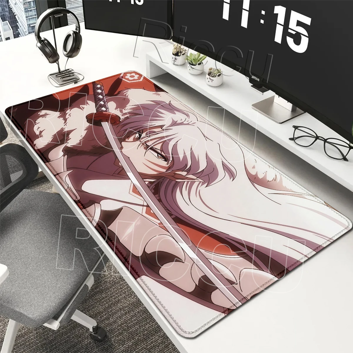 Anime Inuyasha Mousepads HD Printing Computer Gamers Locking Edge Office Accessories Non-slip Table Rug Large Keyboard PC Carpet
