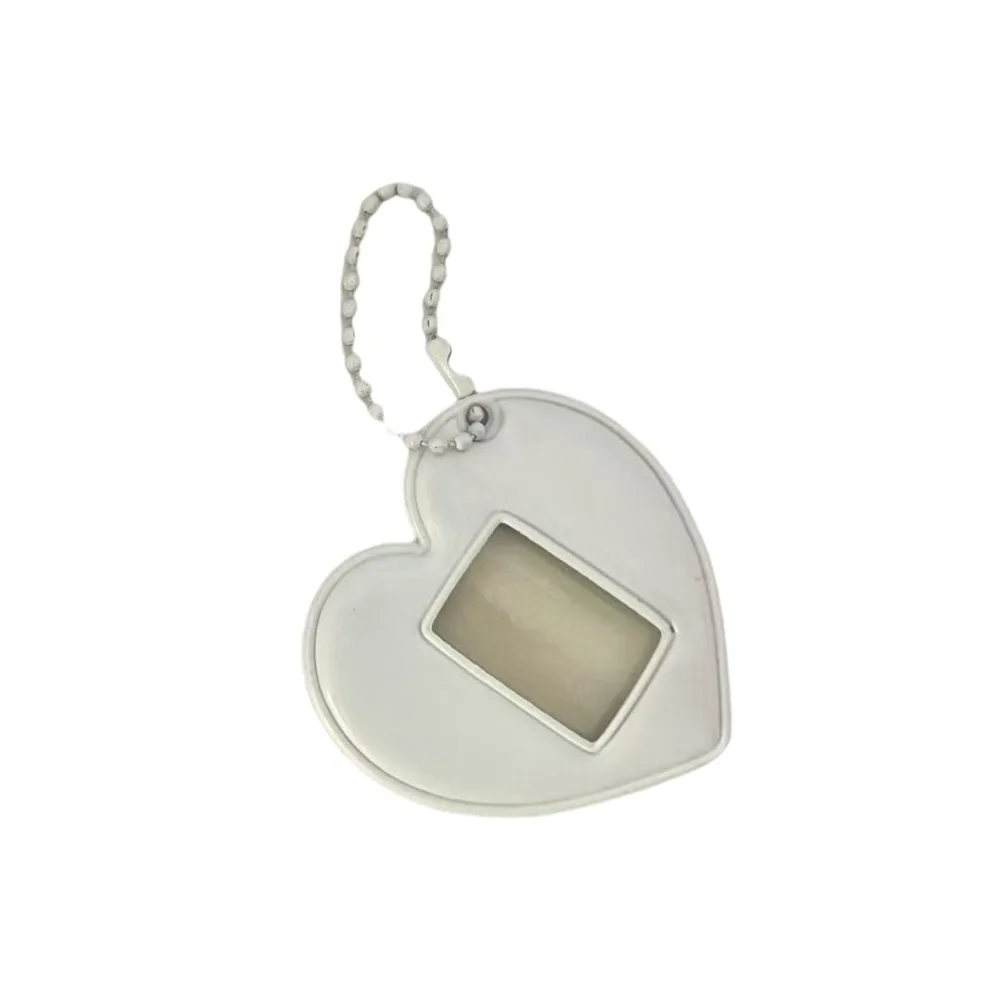 Heart Shape 1 Inch Photo Card Holder Cute Design with Keychain Photo Storage Pendant Korean Style Cute