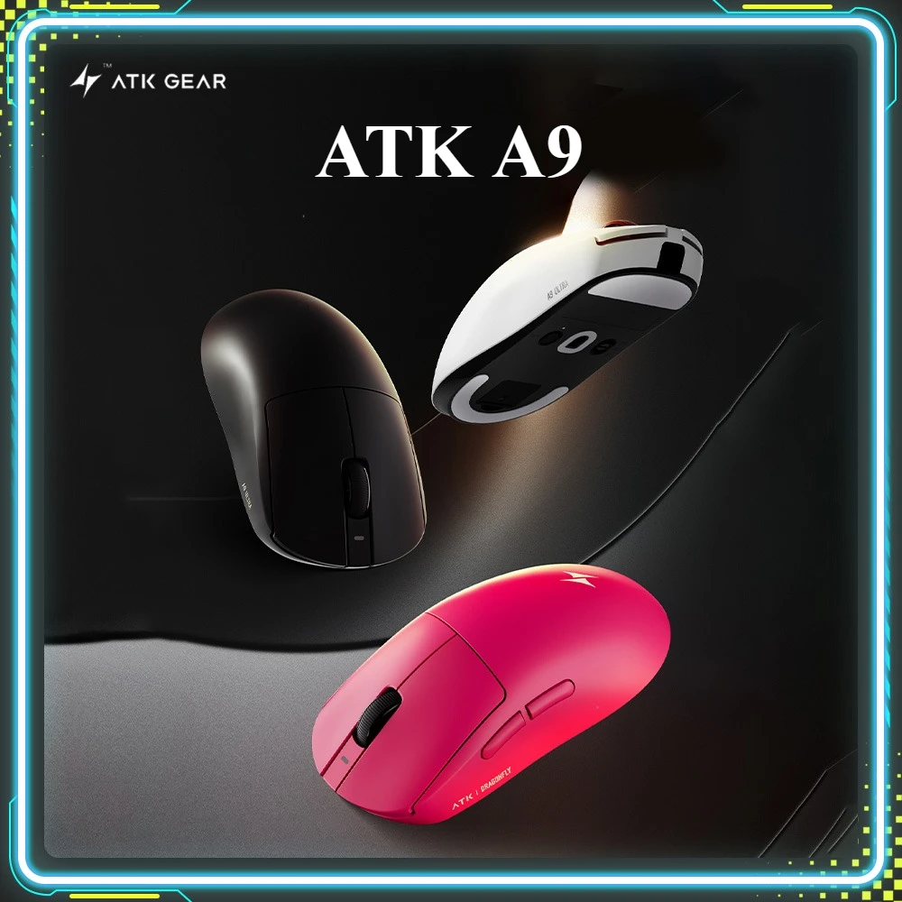ATK A9 ゲーミングマウス対称工学軽量ワイヤレストライモードカスタムマウス PC E スポーツオフィスアクセサリーギフト