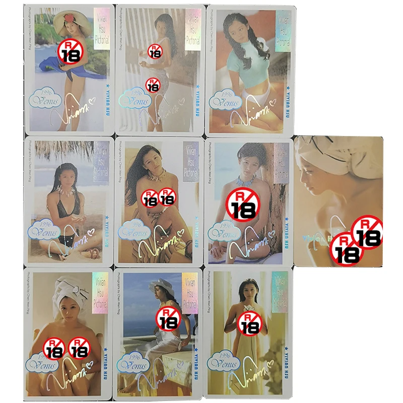 In Stock 10Pcs/Set Sexy Female Porn Cards Vivian Hsu Pictorial Apas Syulan Venus Photographs Gravure Idol Collection Cards Gifts